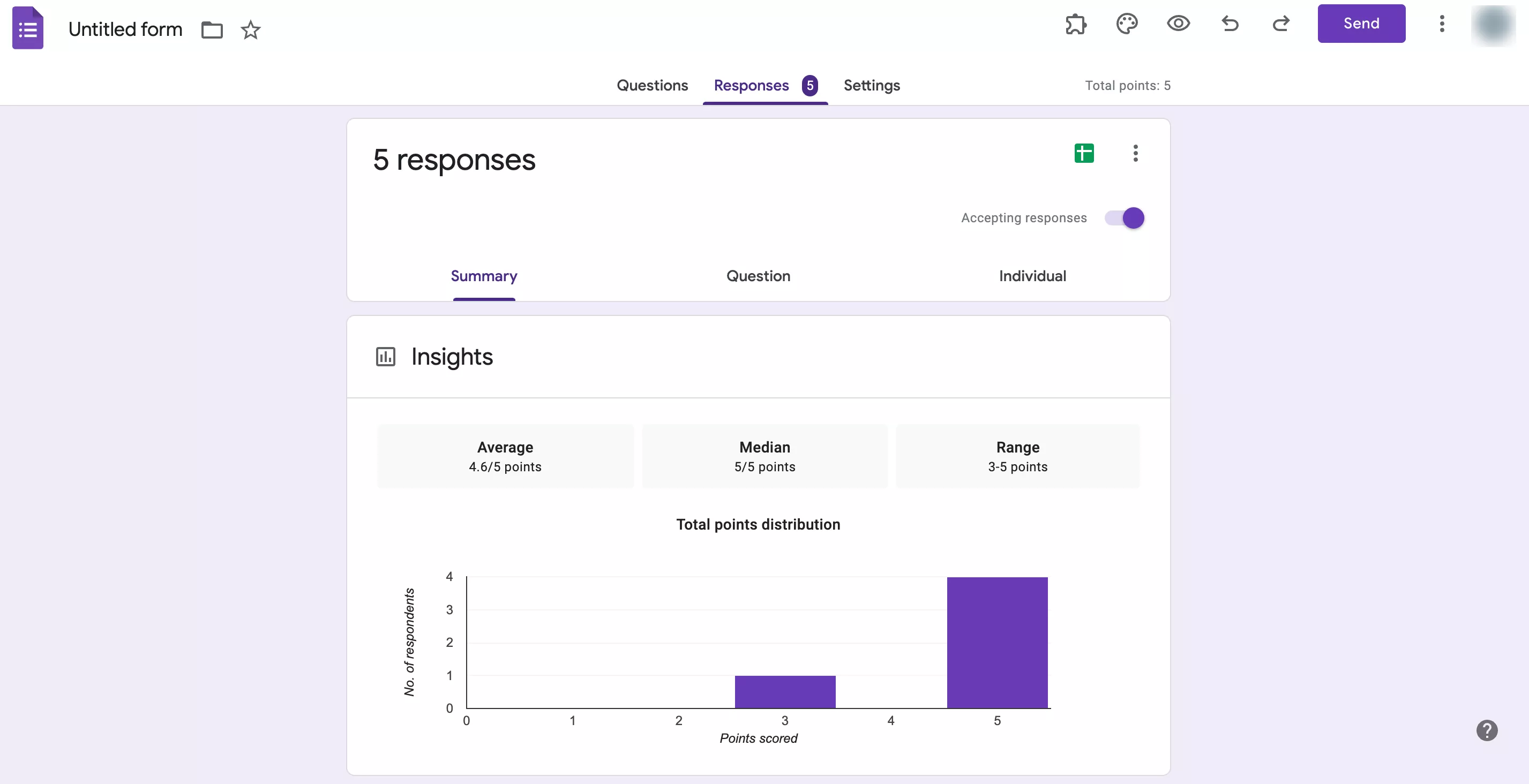 collect data-GForms-summary