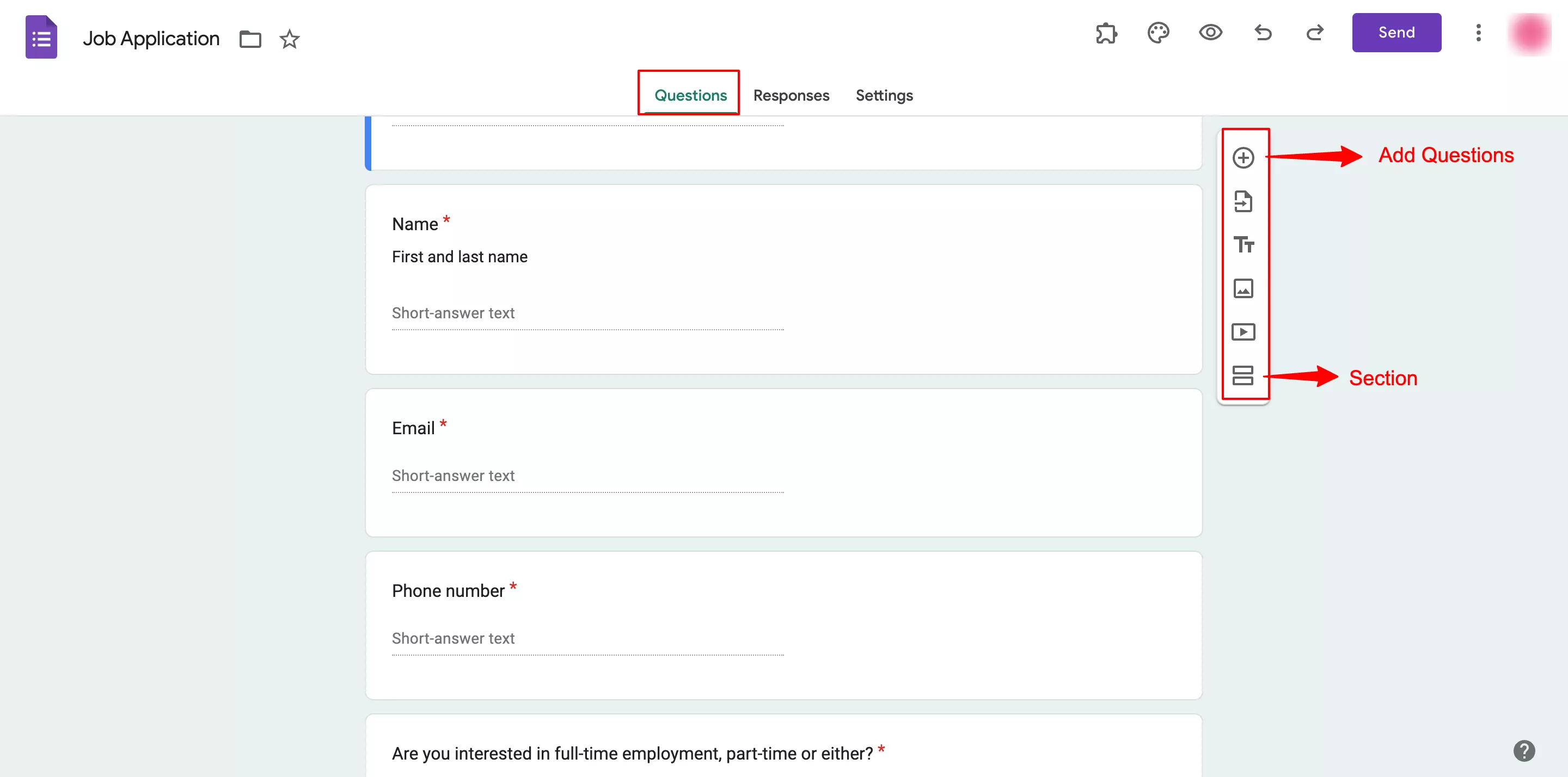 collect data with forms-create form