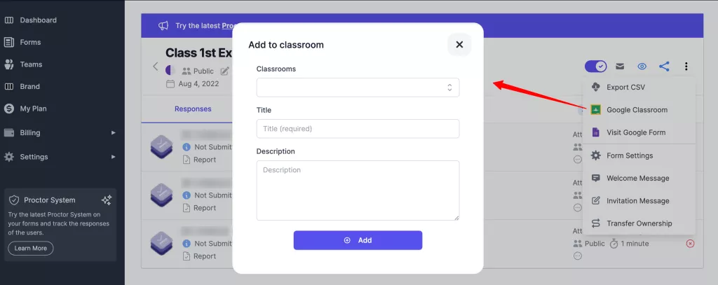 assignment with google forms-classwork