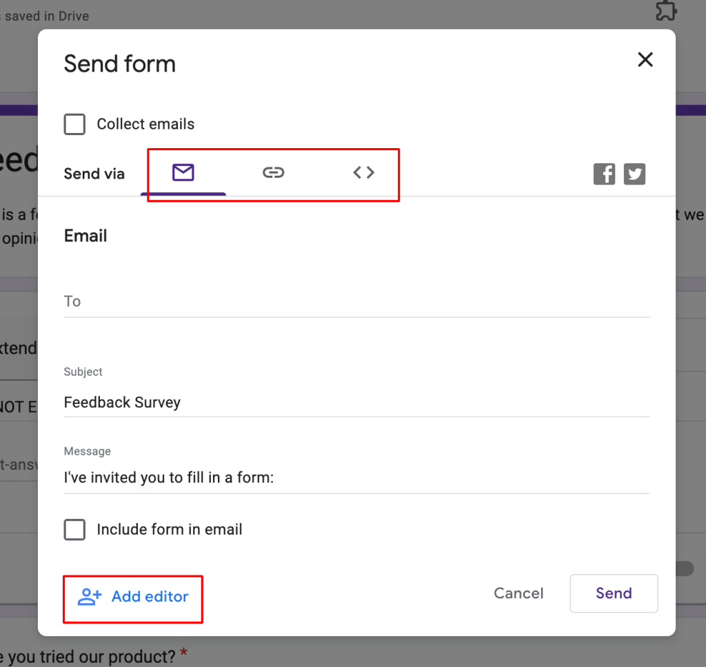 survey results into presentation-send-form