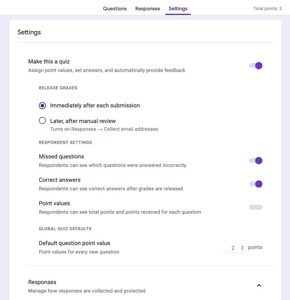 make-Google-Forms-settings