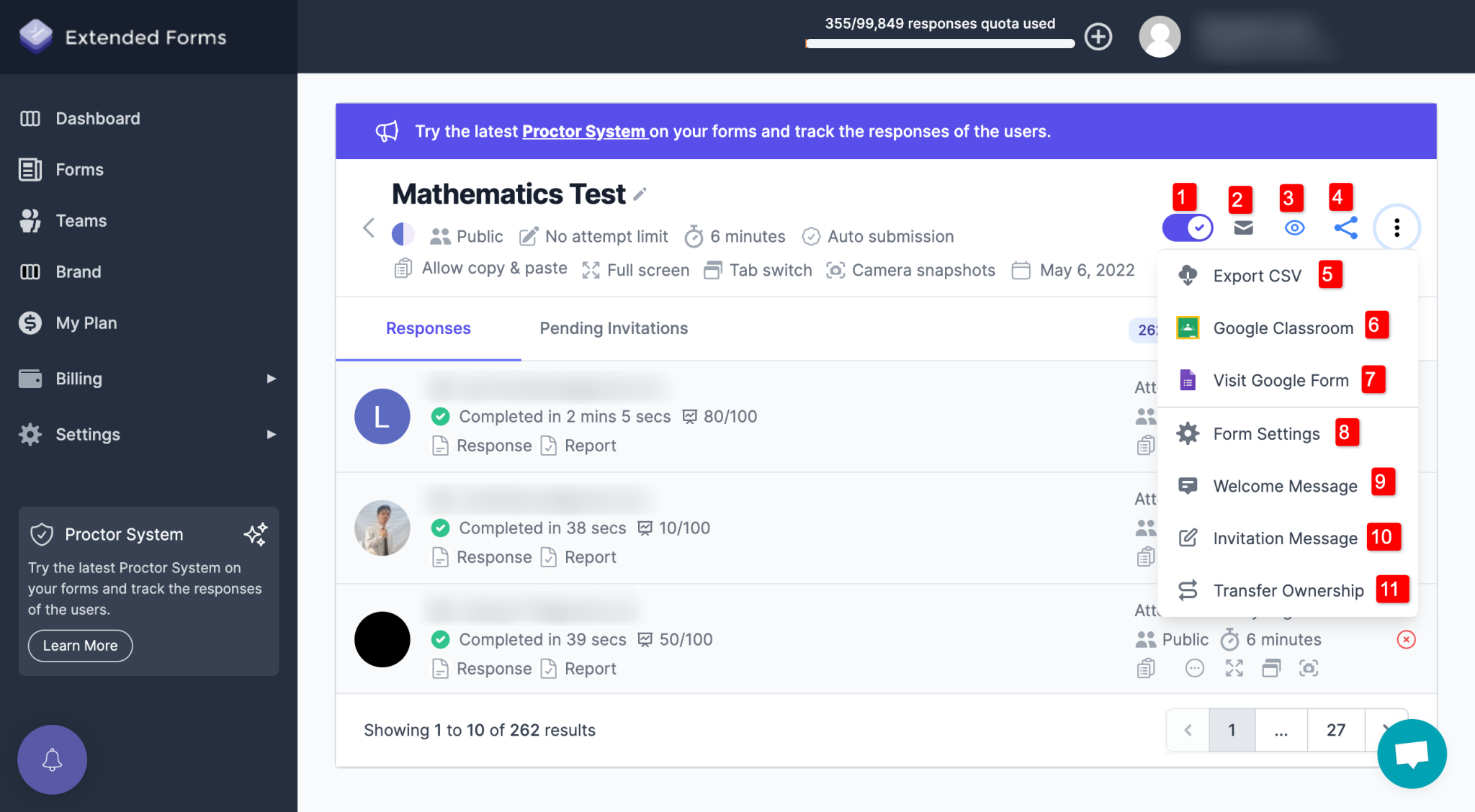 create google form quiz with time limit