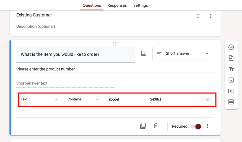 Google Forms-response validation