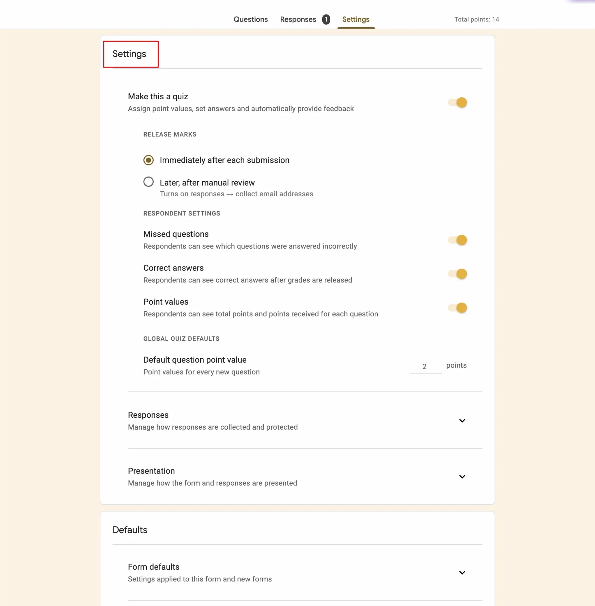 google-forms-settings