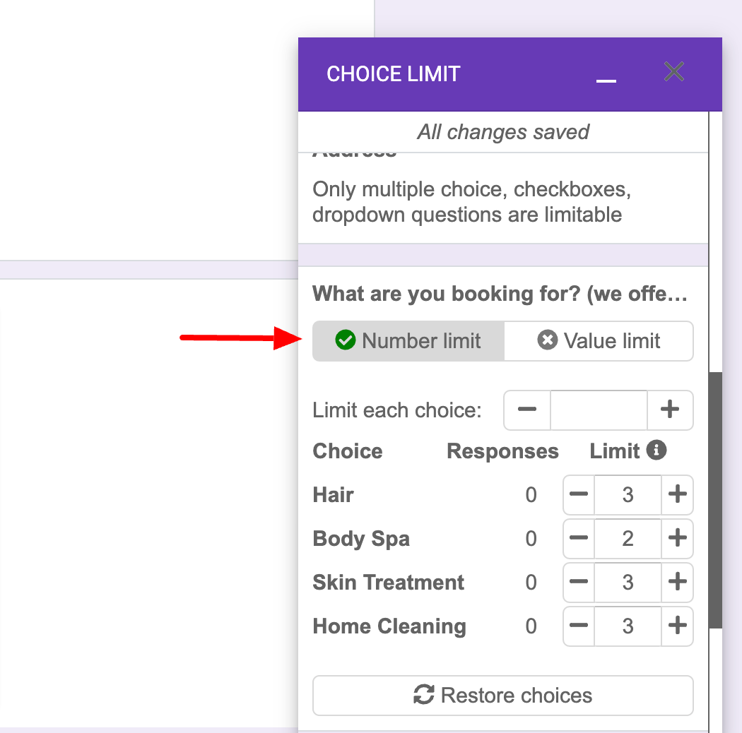 google-forms-for-appointments-choice-limit