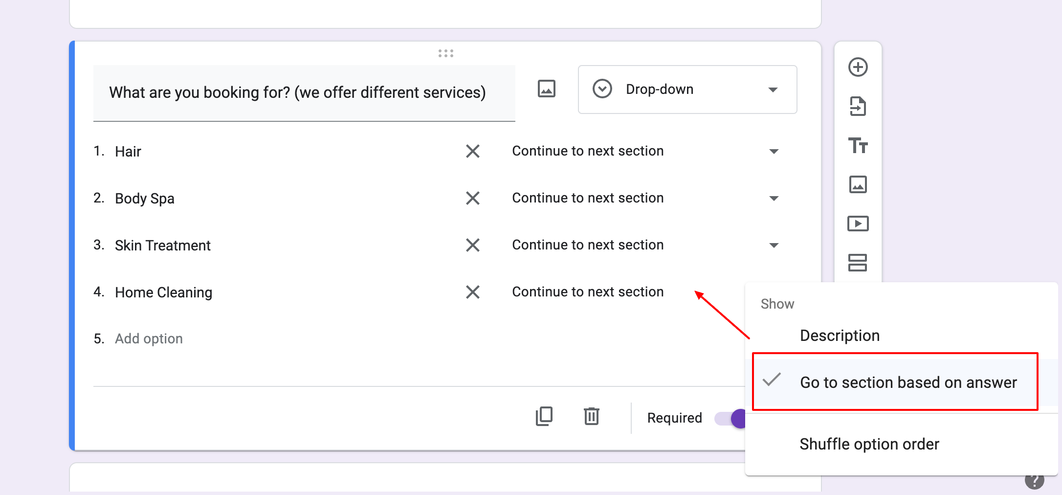 google-forms-section-based-questions