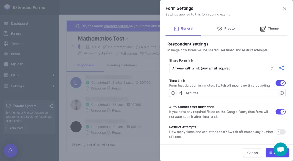 auto-submit-quiz-form-settings