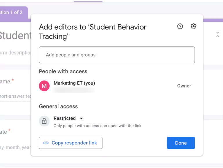 integrated with Google Forms 
