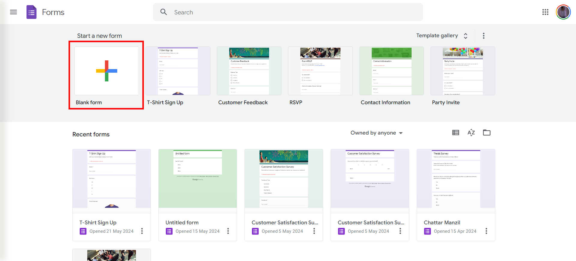 View-Analytics-in-Google-Forms-Create-a-new-form