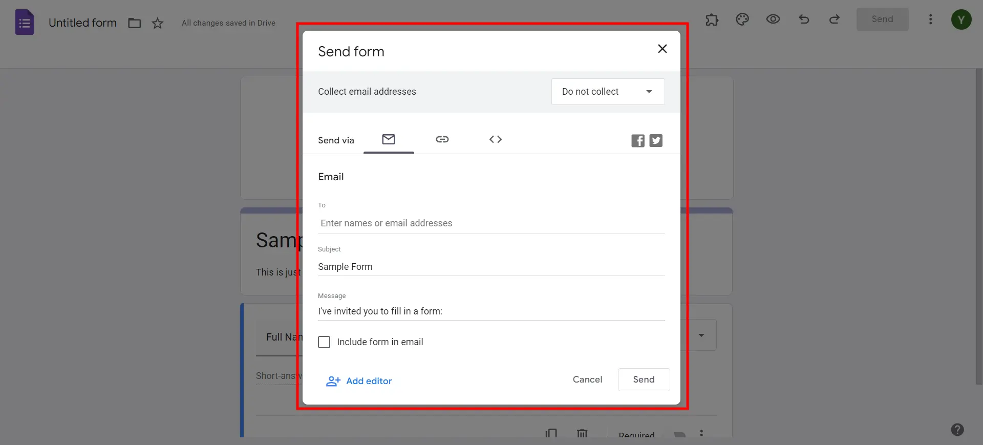 Logo to Google Forms - Publish