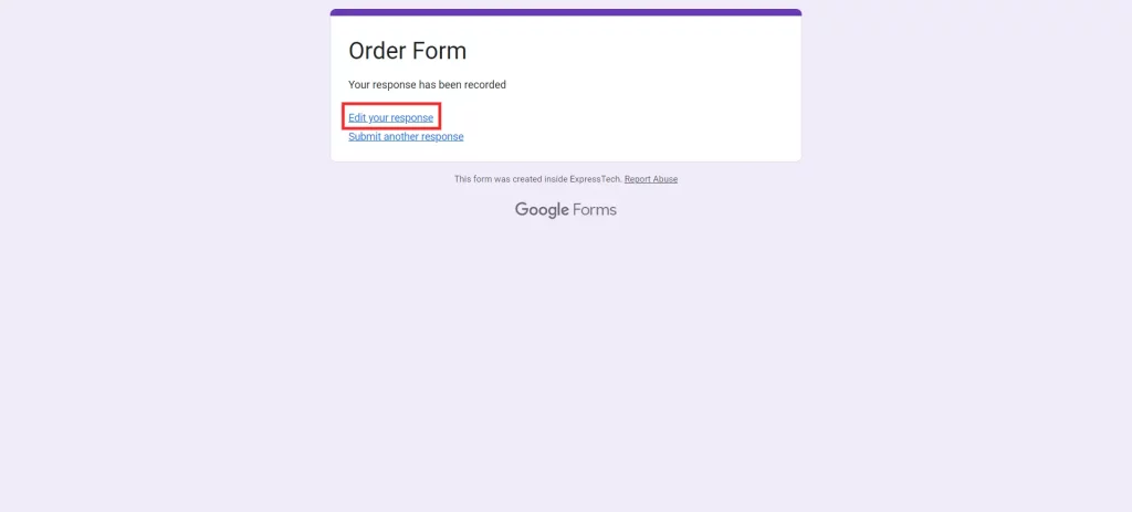 See the Google Forms - Through conformation page