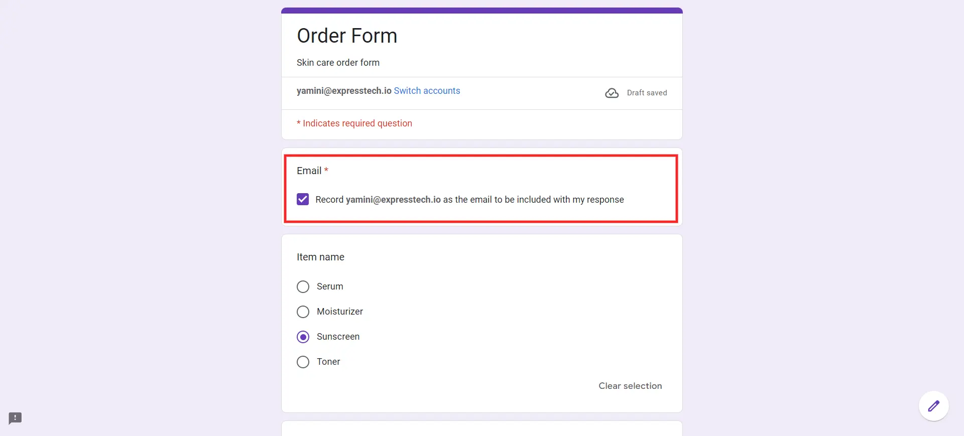 See the Google Forms - Through email