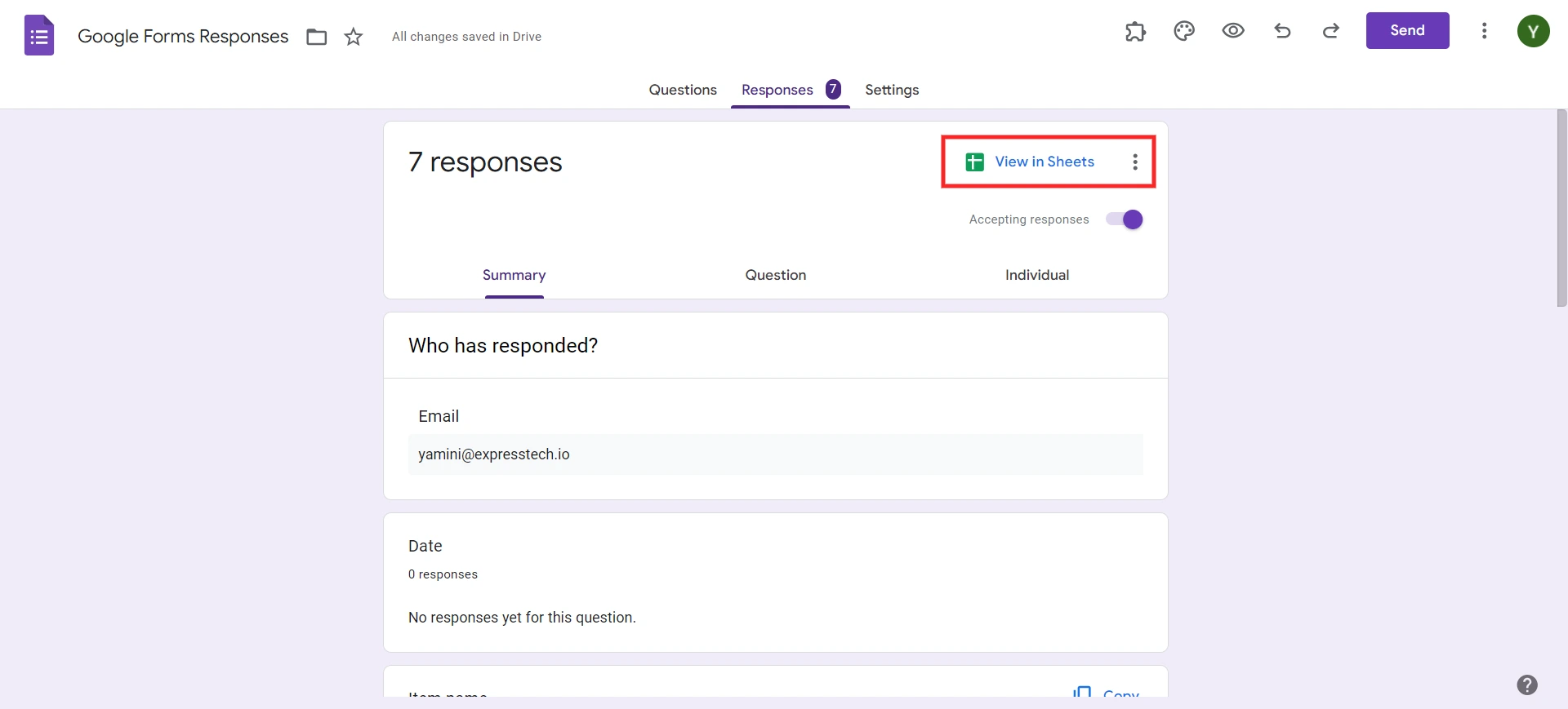 Connect a Database to Google Forms - Google Sheets