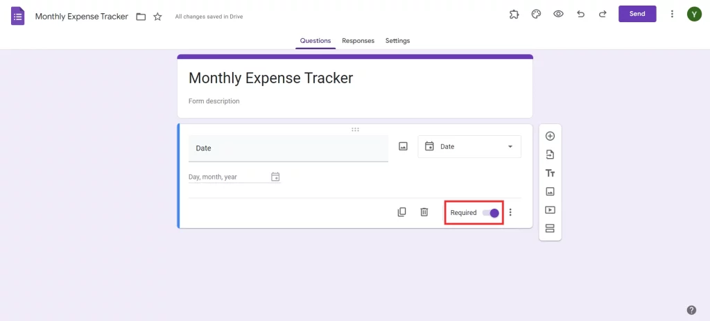 Google Forms Expense Tracker - Required