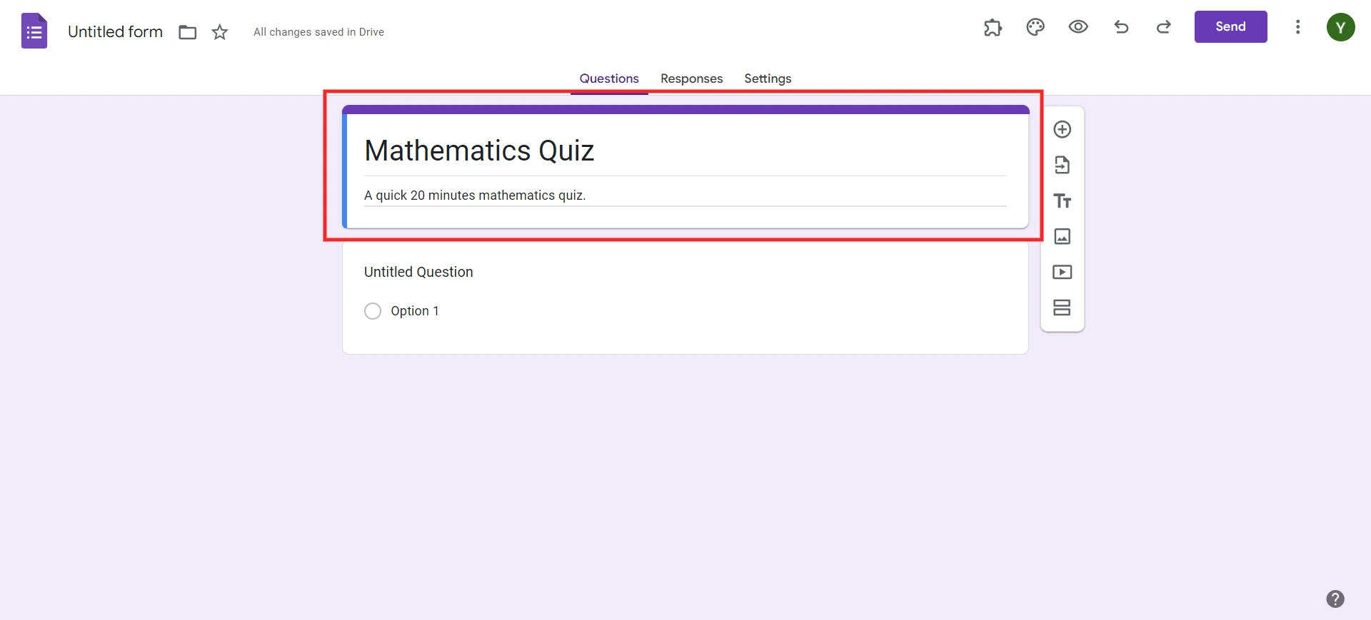 Grade Google Forms - Create a new form