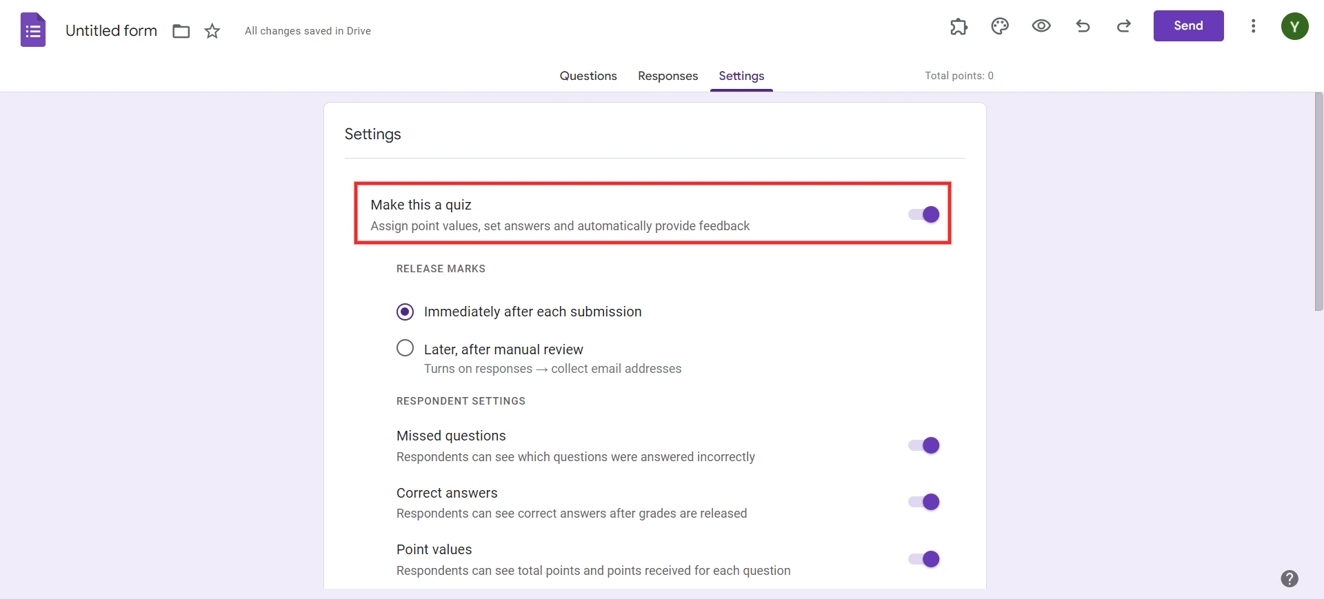 Grade Google Forms - Make it a quiz