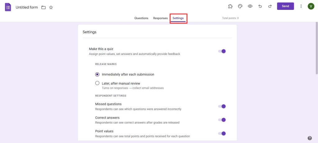 Countdown in Google Forms- Customize settings