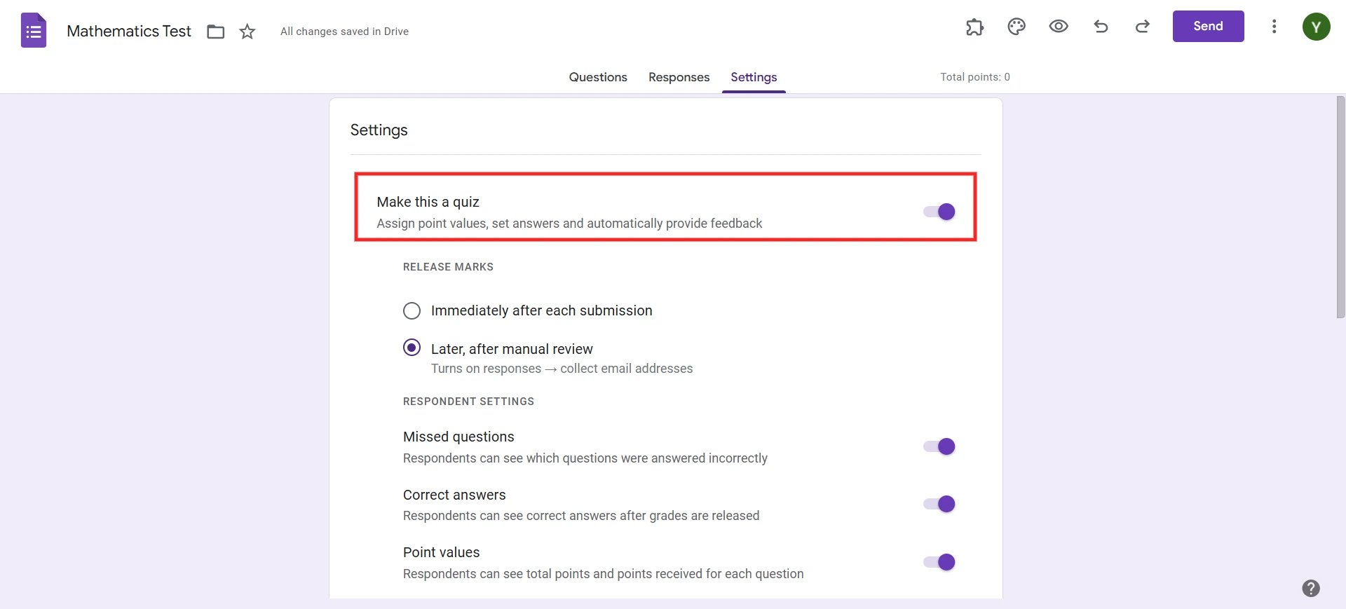 Stopwatch in Google Forms- Customize settings