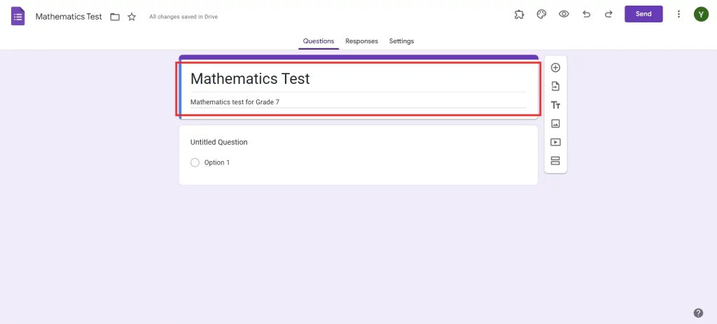 Timer Integration With Google Forms - Give title and description