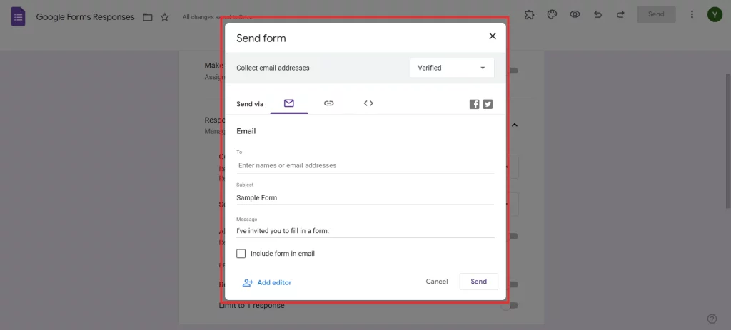 Google Form public- share the form