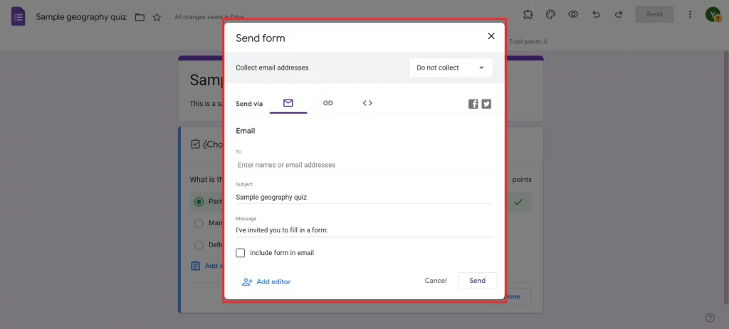 Correct Answers to Google Forms - Preview and share