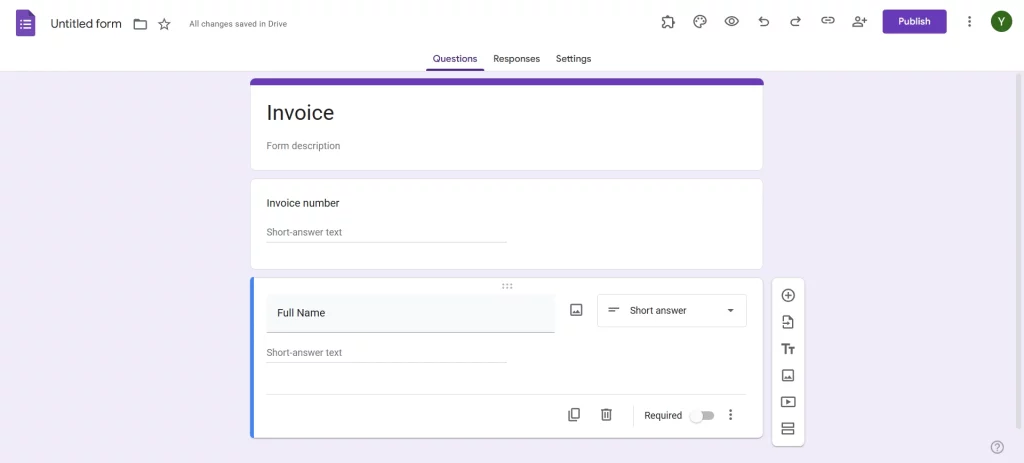 Personalized Invoices With Google Forms - Add details