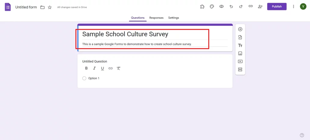 School Culture Survey - Add title and description