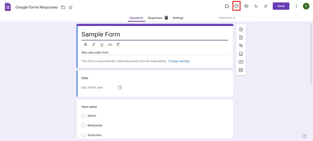 Google Forms Themes - Customise theme