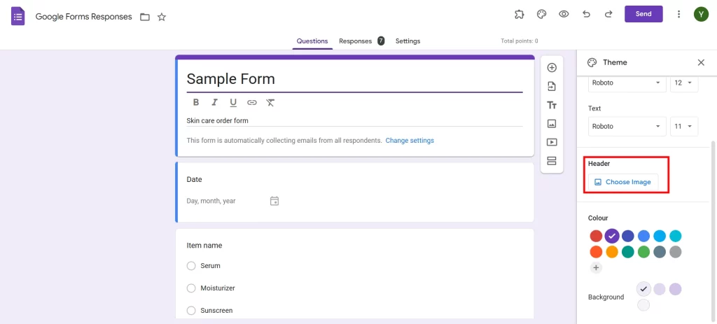 Google Forms Themes - Image