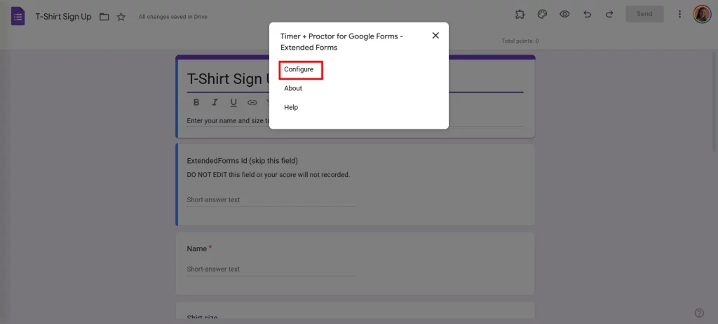 Limit Responses in Google Forms - Configure